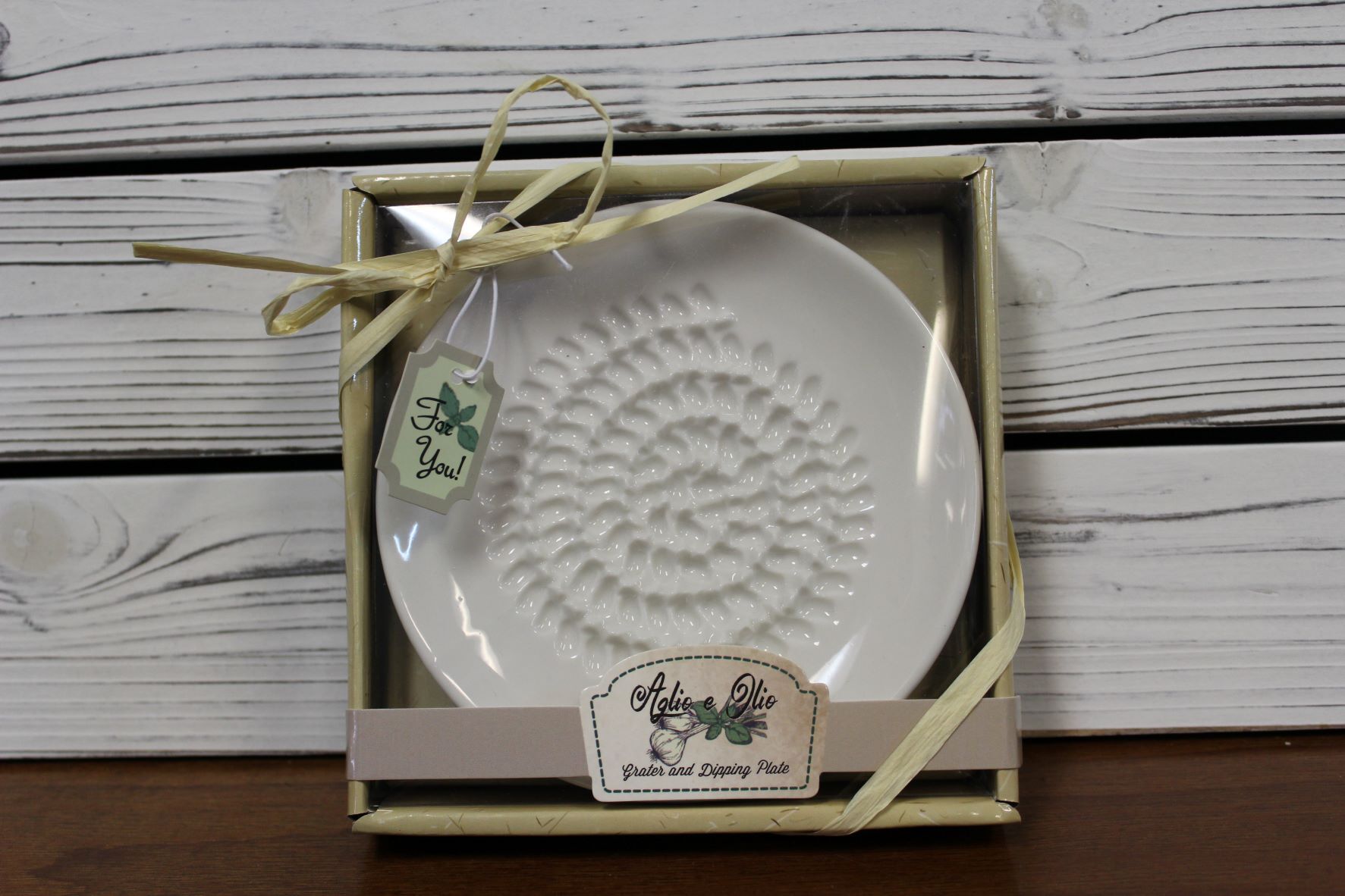 Olive oil dipping plate top
